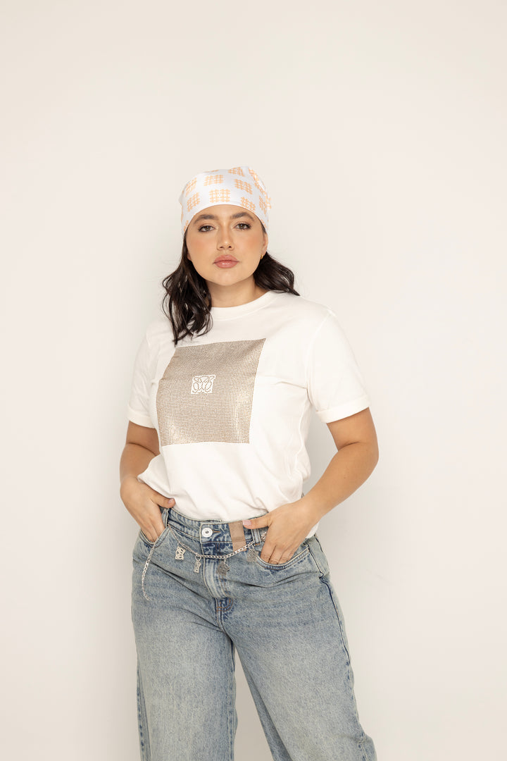 CAMISETA APLIQUE EN PIEDRAS 28810