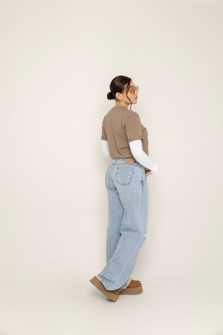 JEAN WIDE LEG ROTOS 5124-1