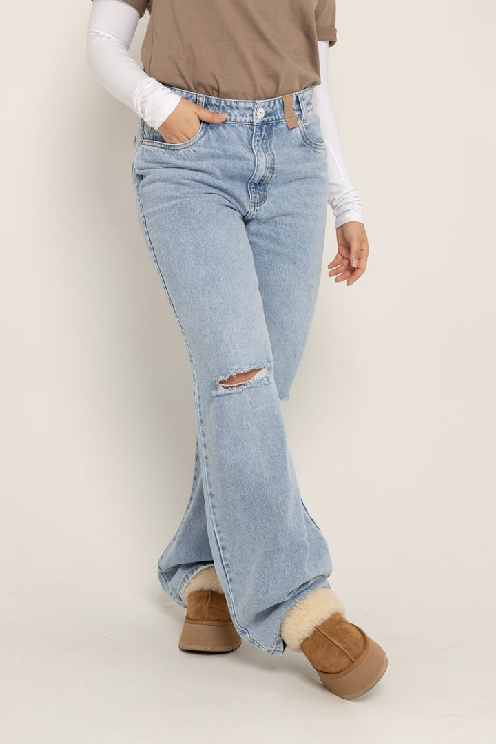 JEAN WIDE LEG ROTOS 5124-1